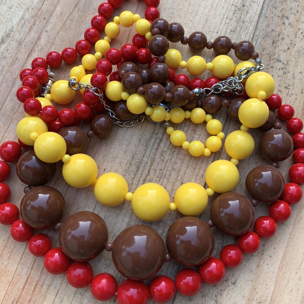 Vintage Pinup rockabilly chunky beaded necklaces